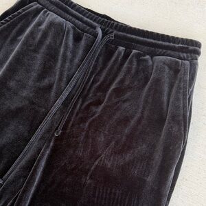 Zara Black Velvet Track Pants